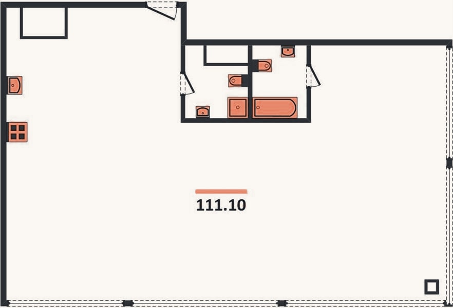 Планировка: 3-к, 111,1 м²