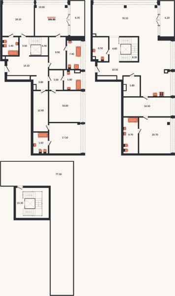Планировка: 4+ к, 307,1 м²