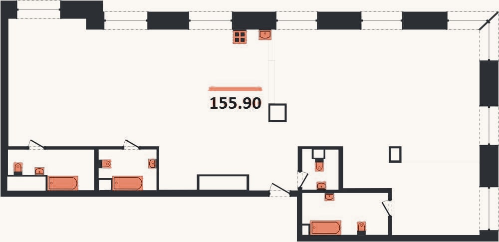 Планировка: 4+ к, 155,9 м²
