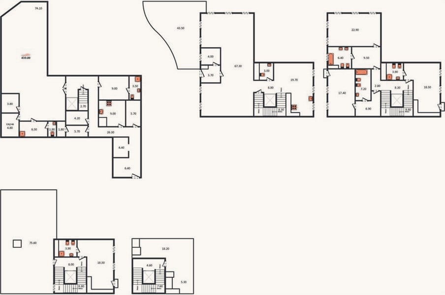 Планировка: 4+ к, 431,7 м²