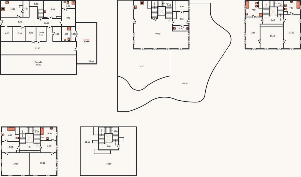 Планировка: 3-к, 522,2 м²
