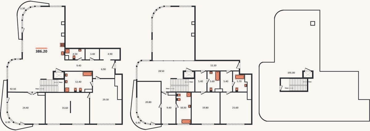 Планировка: 4+ к, 386,2 м²