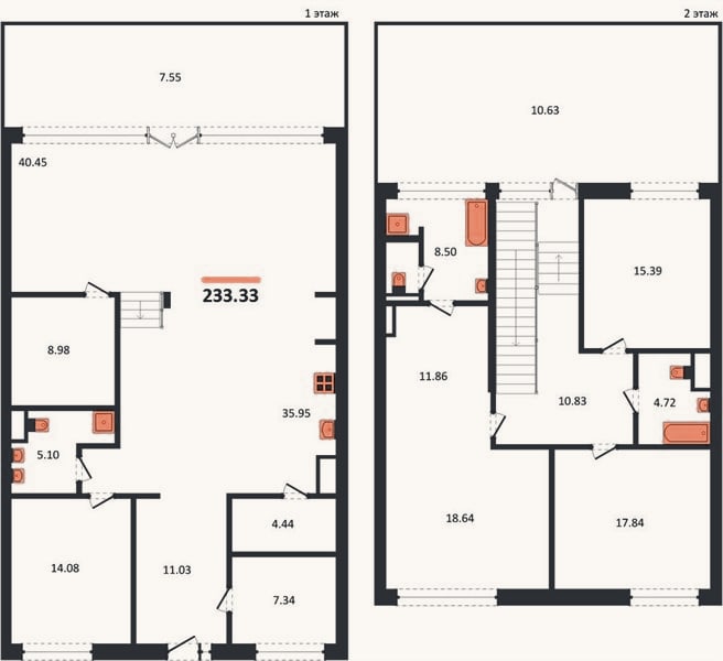 Планировка: 4+ к, 233,3 м²
