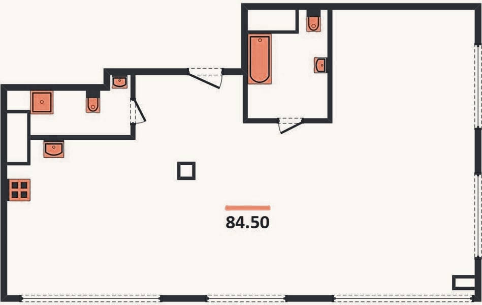 Планировка: 3-к, 84,5 м²
