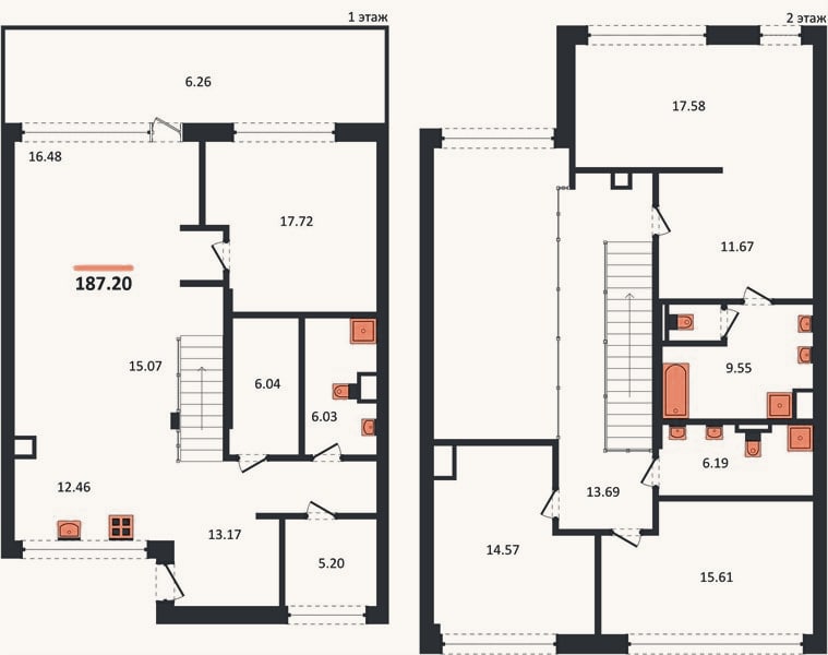 Планировка: 4+ к, 187,2 м²