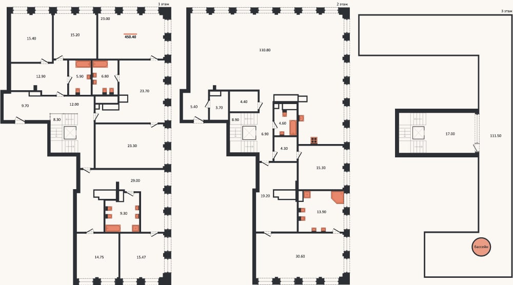 Планировка: 4+ к, 450,4 м²