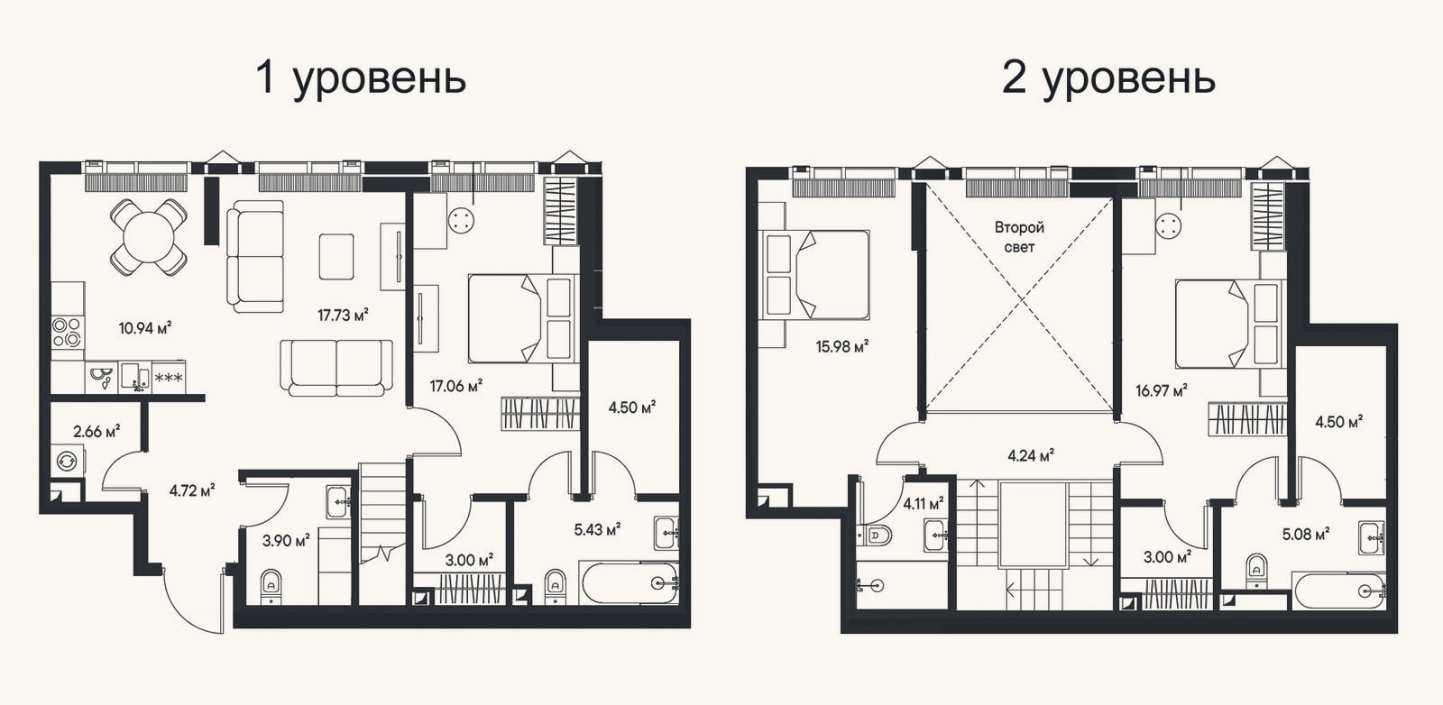 Планировка: 4+ к, 123,8 м²