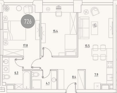 Планировка: 3-к, 75,3 м²