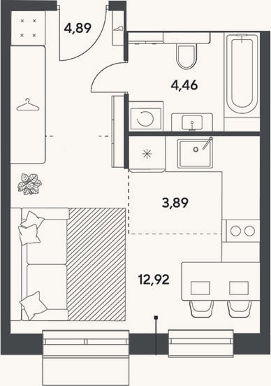 Планировка: Студия, 26,2 м²
