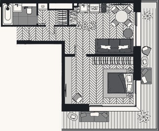 Планировка: 2-к, 56,1 м²