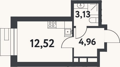 Планировка: Студия, 20,6 м²