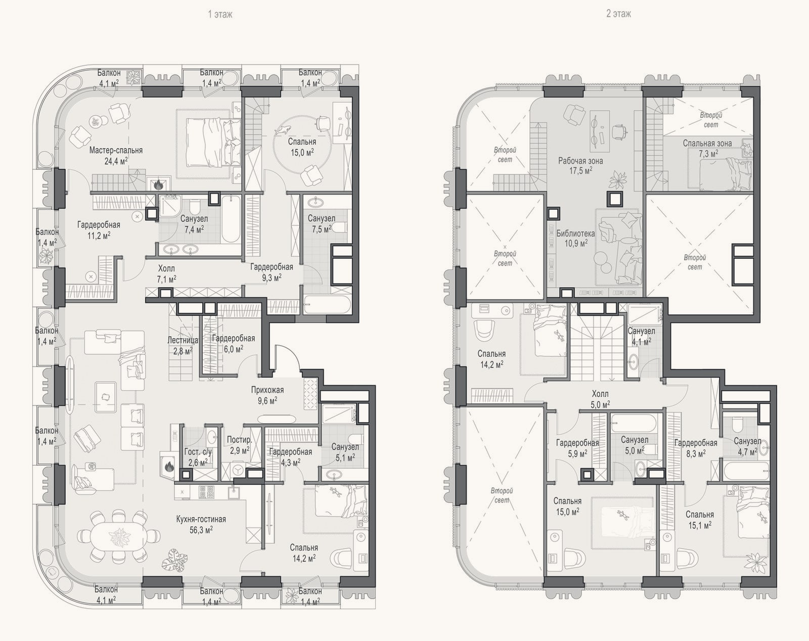 Планировка: 4+ к, 253,7 м²