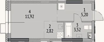 Планировка: Студия, 23,5 м²