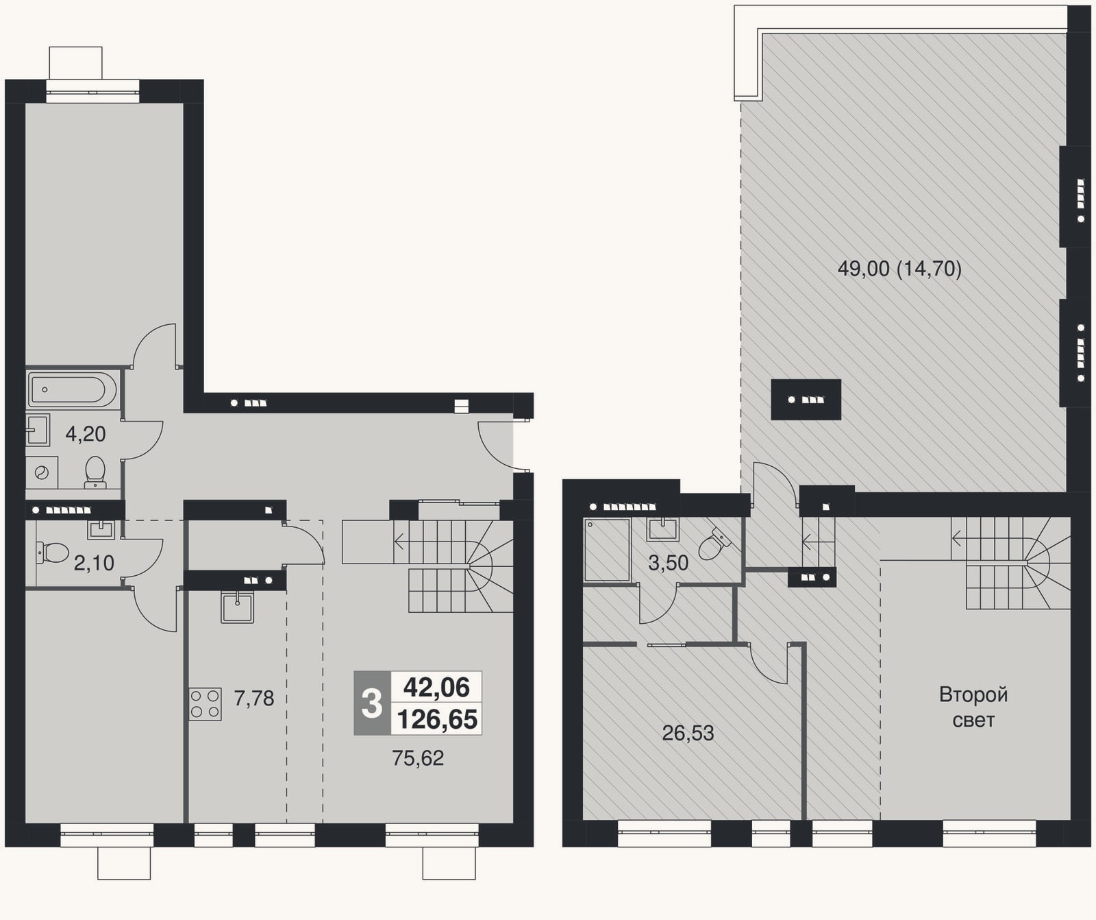 Планировка: 4+ к, 112 м²