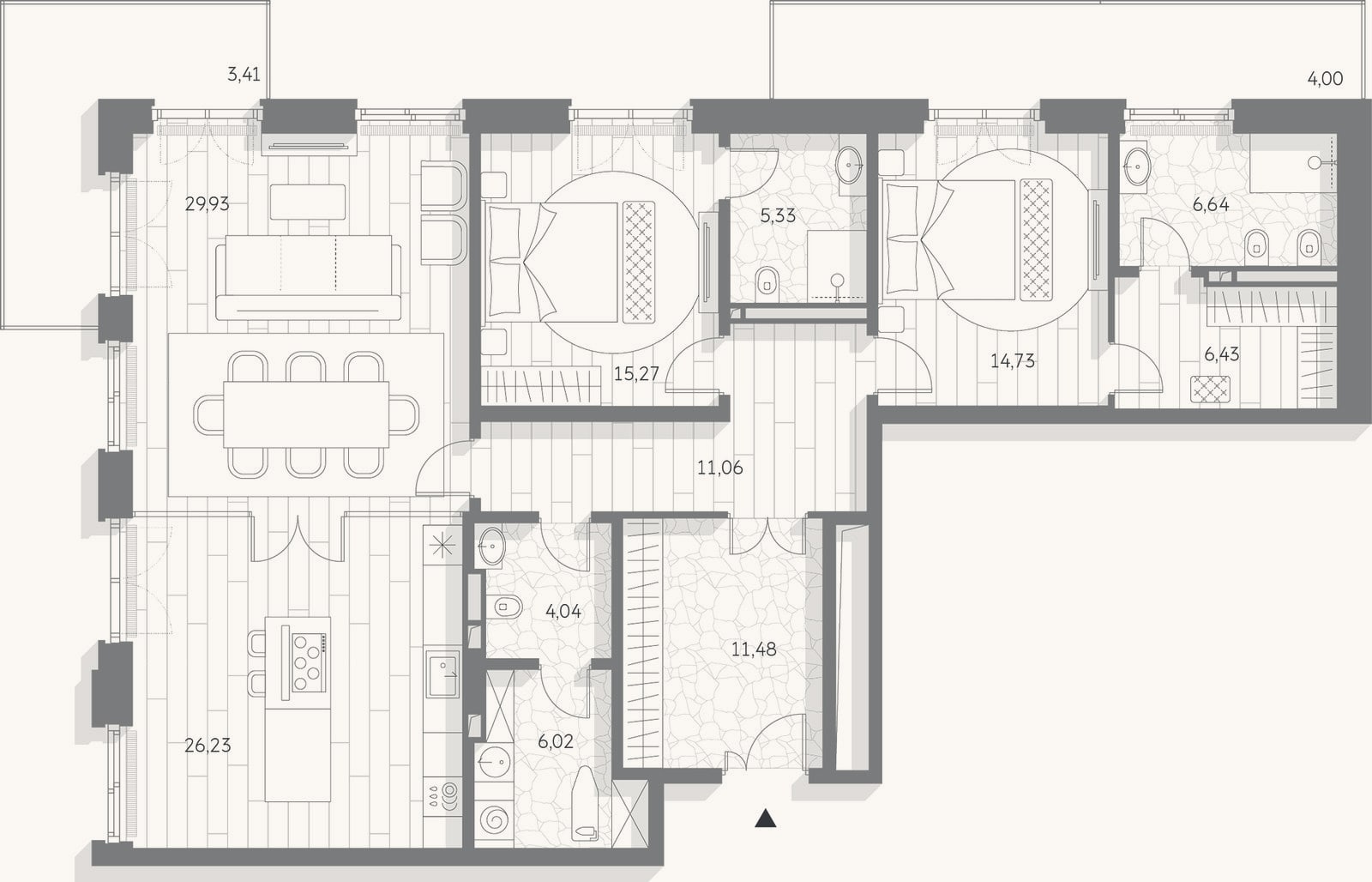 Планировка: 4+ к, 137,2 м²
