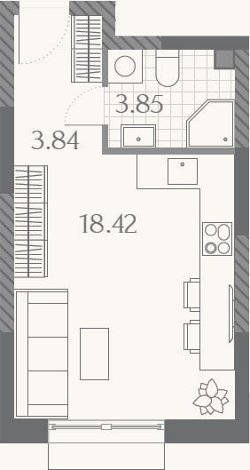 Планировка: Студия, 26,1 м²