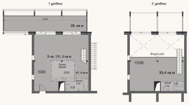 Планировка: Своб. план., 131,5 м²