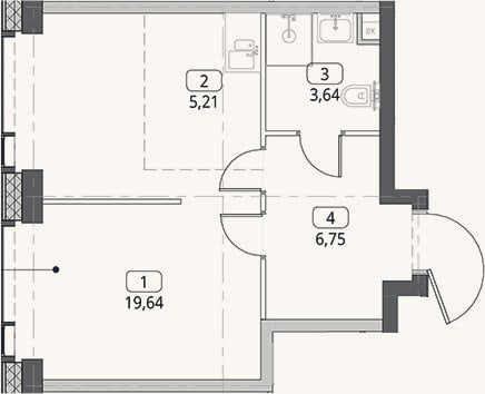 Планировка: Студия, 35,2 м²
