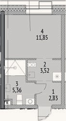 Планировка: Студия, 23,6 м²