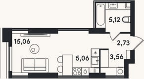 Планировка: Студия, 31,5 м²
