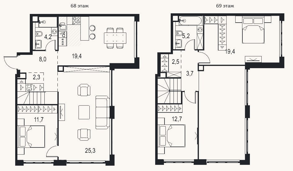Планировка: 4+ к, 120,6 м²
