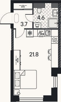 Планировка: Студия, 30,1 м²