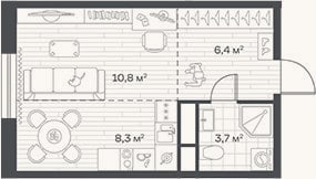 Планировка: Студия, 29,2 м²