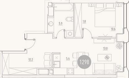 Планировка: 2-к, 48,9 м²
