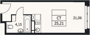 Планировка: Студия, 25,2 м²