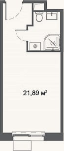 Планировка: Студия, 21,9 м²