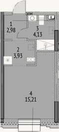 Планировка: Студия, 26,3 м²