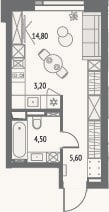 Планировка: Студия, 28,1 м²
