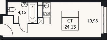 Планировка: Студия, 24,1 м²