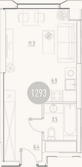Планировка: Студия, 28,1 м²