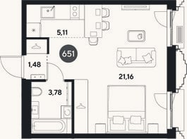 Планировка: Студия, 31,5 м²
