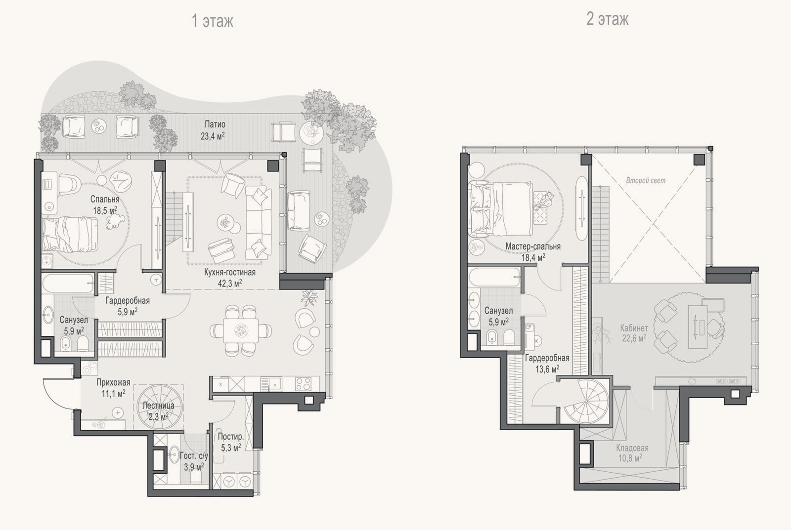 Планировка: 3-к, 132,8 м²