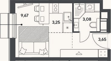 Планировка: Студия, 19,7 м²