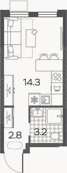 Планировка: Студия, 20,3 м²