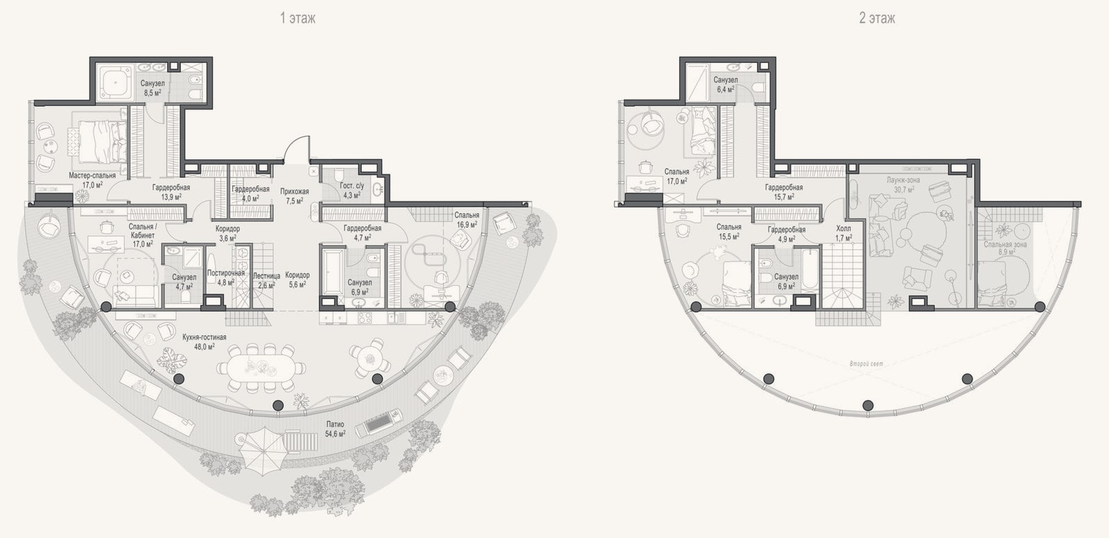 Планировка: 4+ к, 239 м²