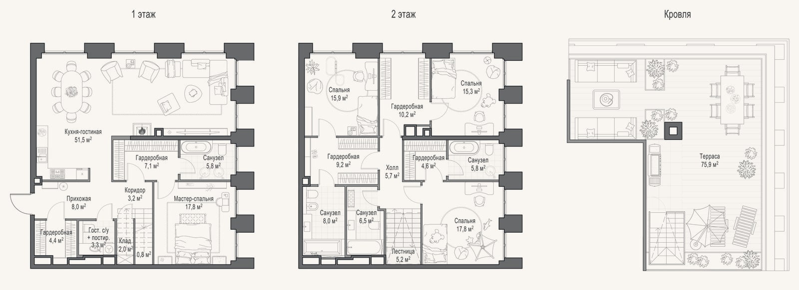 Планировка: 4+ к, 186,5 м²