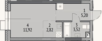 Планировка: Студия, 23,5 м²