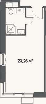 Планировка: Студия, 23,3 м²