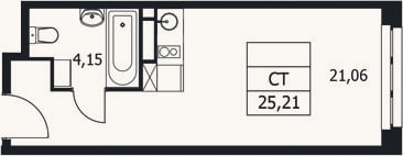 Планировка: Студия, 25,2 м²