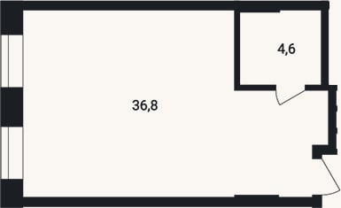 Планировка: Студия, 41,4 м²