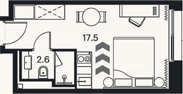 Планировка: Студия, 20,1 м²