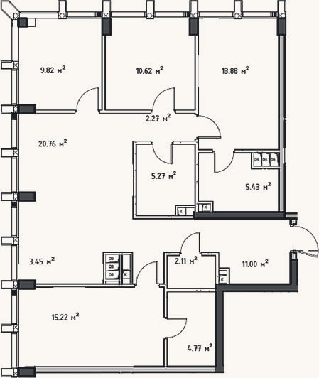 Планировка: 4+ к, 106,2 м²