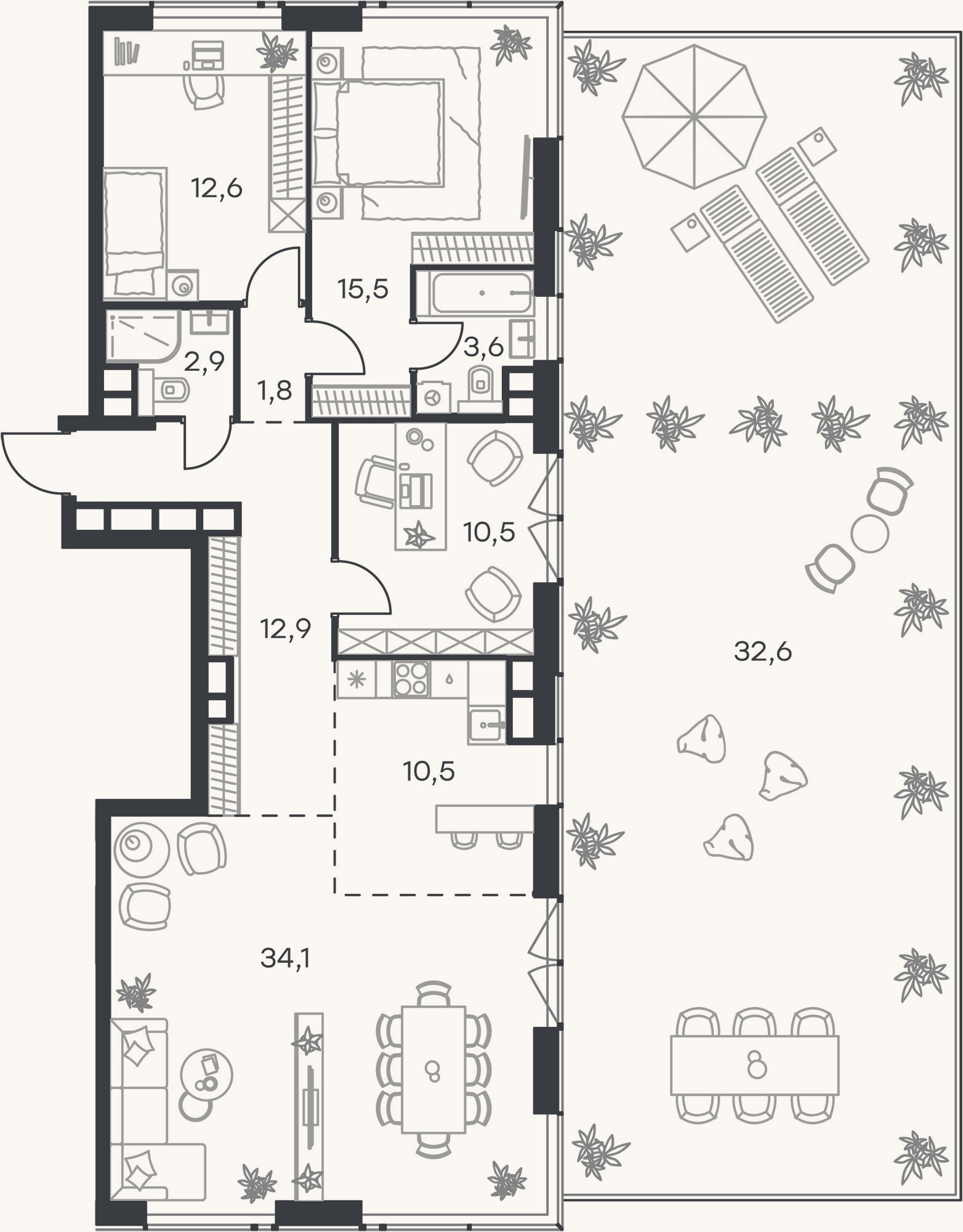 Планировка: 4+ к, 101,5 м²