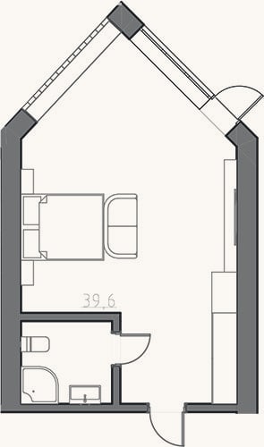 Планировка: Студия, 40 м²
