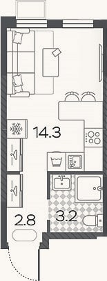 Планировка: Студия, 20,3 м²