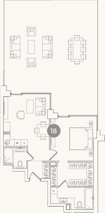 Планировка: 2-к, 58,3 м²